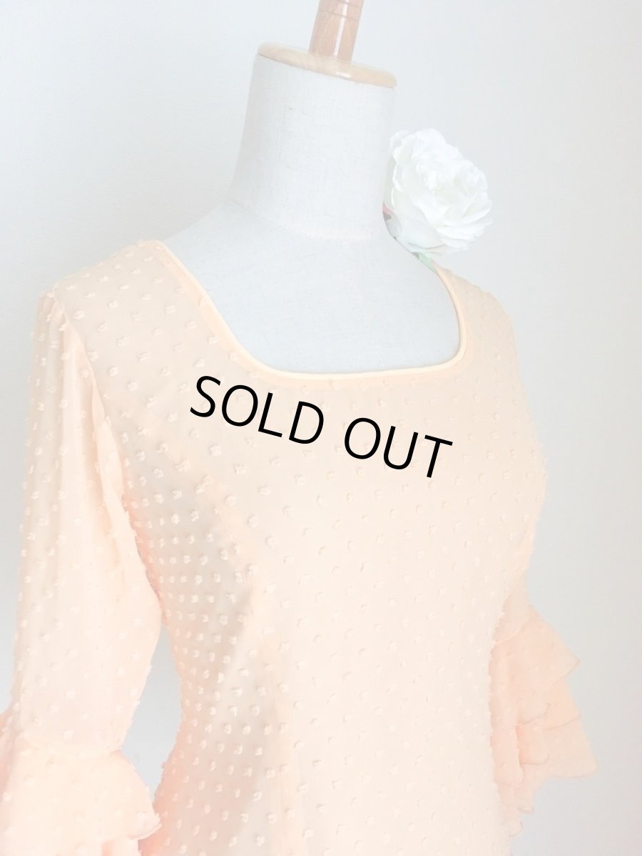 画像2: ブラウス、立体水玉、ピーチ (2)