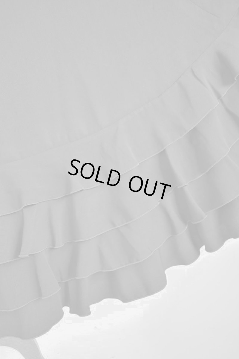 画像5: フリル4段、ジョーゼット生地ブラック (5)