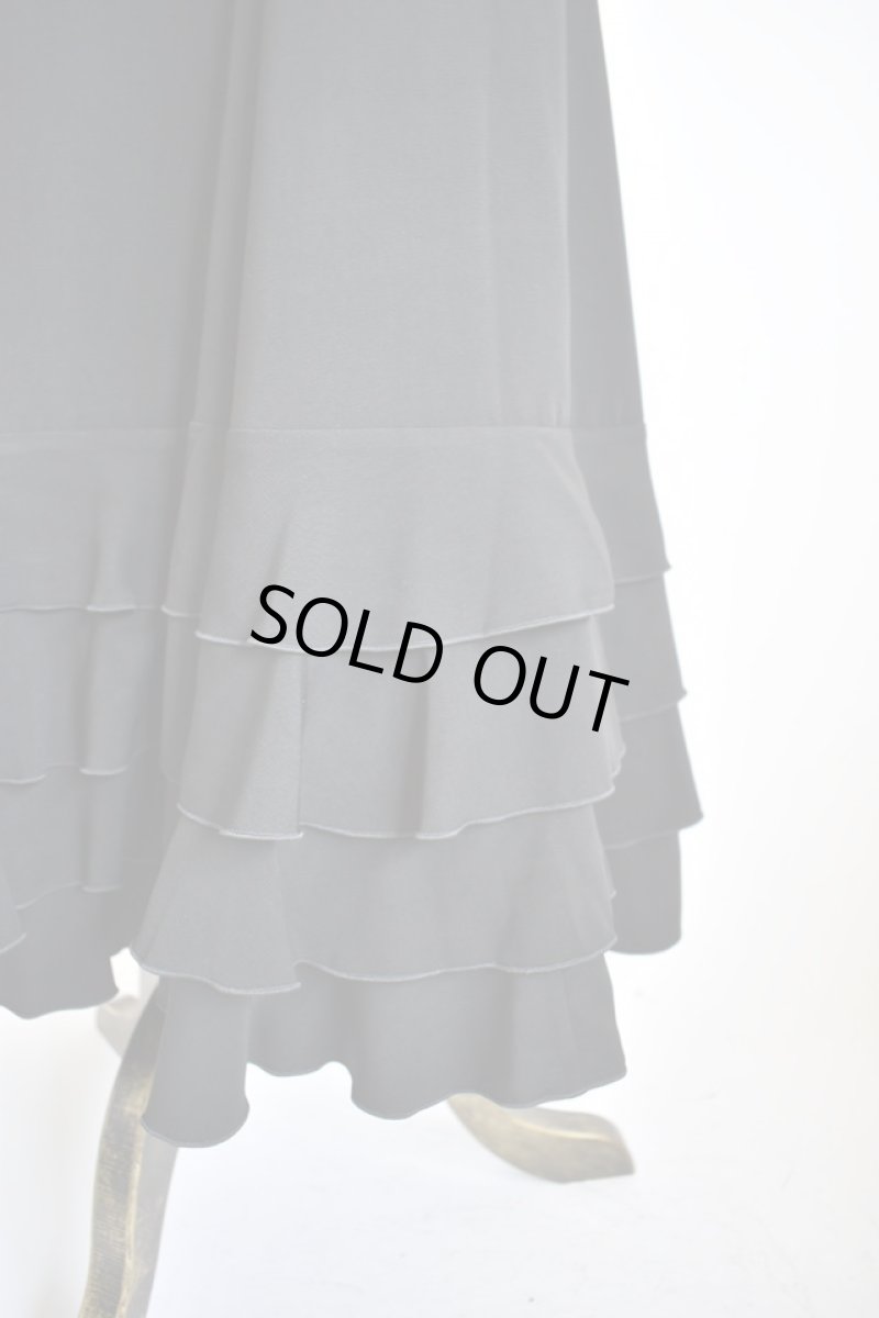 画像4: フリル4段、ジョーゼット生地ブラック (4)