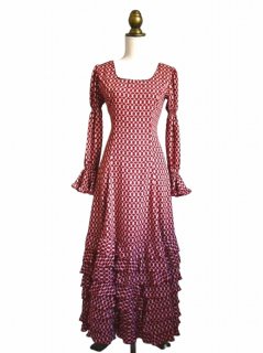【美品 フラメンコ衣装】レッド あとりえaiai ブラウス トップス 赤 水玉 美品 フラメンコ衣装】レッド あとりえaiai ブラウス トップス