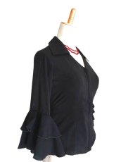 画像1: フロントジッパー、ブラック (1)