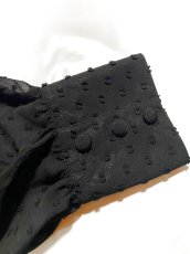 画像5: 10％OFF_ロングスリーブ、立体水玉、ブラック、ボタンは共布の黒 (5)