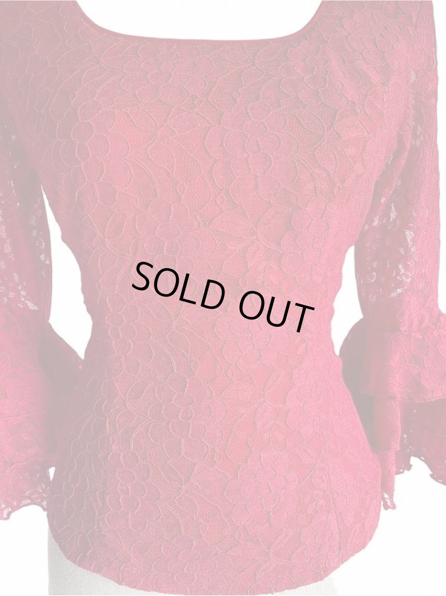 画像5: 《ラスト1点》レース生地、レッド (5)