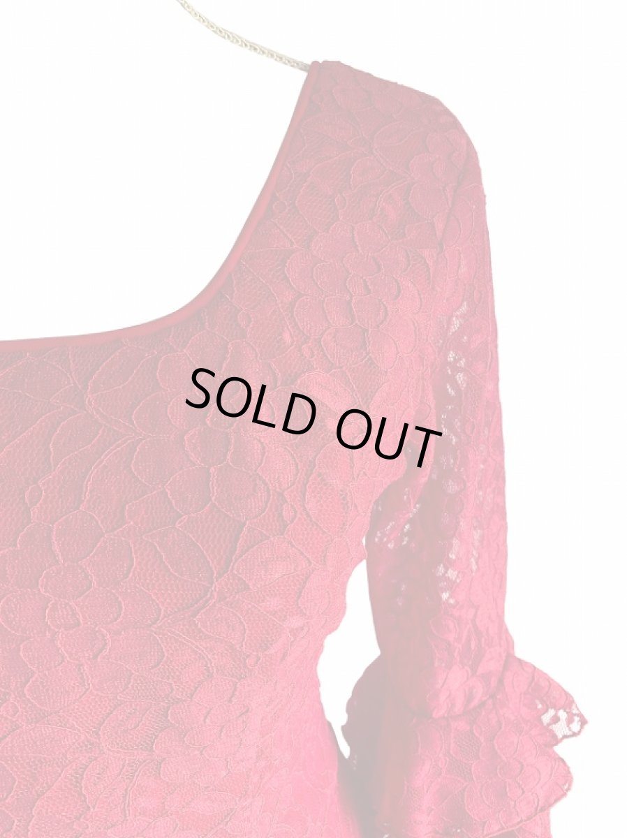 画像4: 《ラスト1点》レース生地、レッド (4)