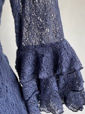 画像4: 《即納品》レース生地、くすんだネイビー、Mサイズ (4)