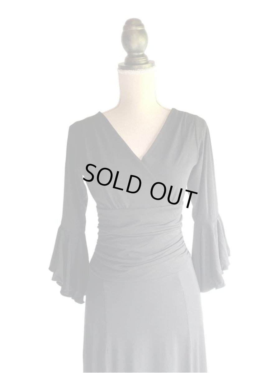 画像2: ニット素材のワンピース、ブラック (2)