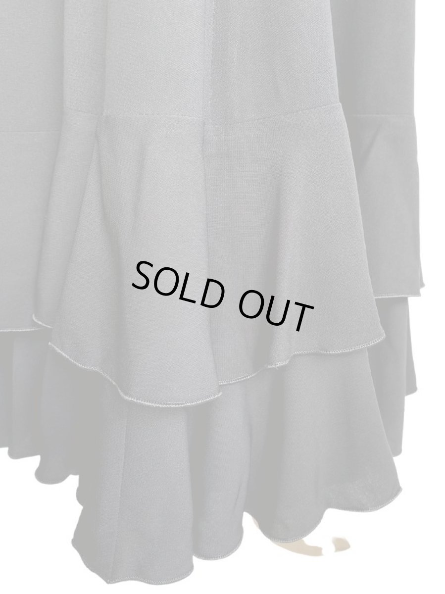 画像4: フリル2段、ジョーゼット生地、ブラック (4)