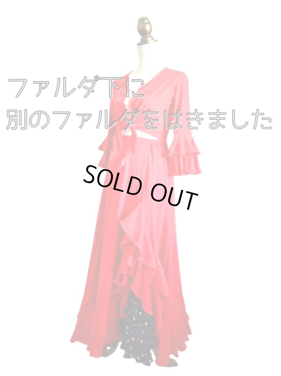 画像6: スリットファルダ、フリル2段、赤 (6)