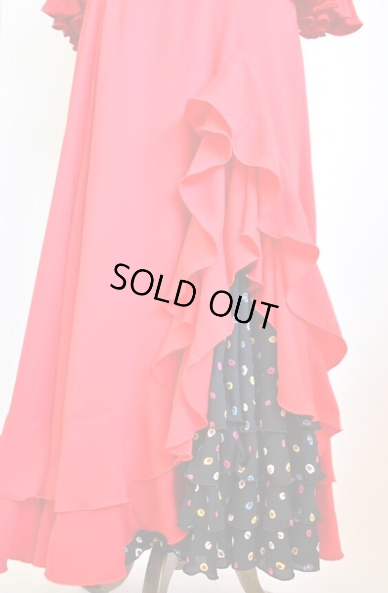 画像7: スリットファルダ、フリル2段、赤 (7)