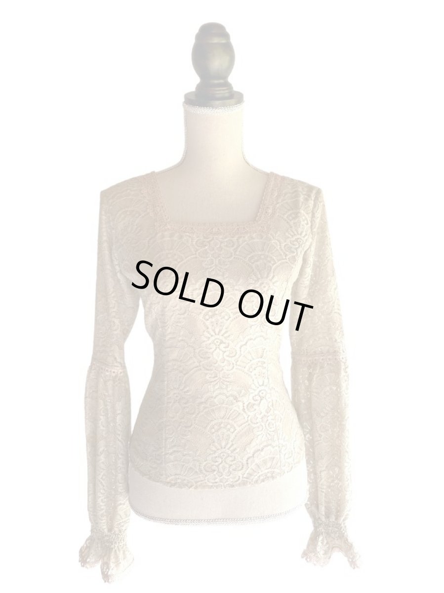 画像2: 《即納品》ブラウス、アバニコ柄レース (2)