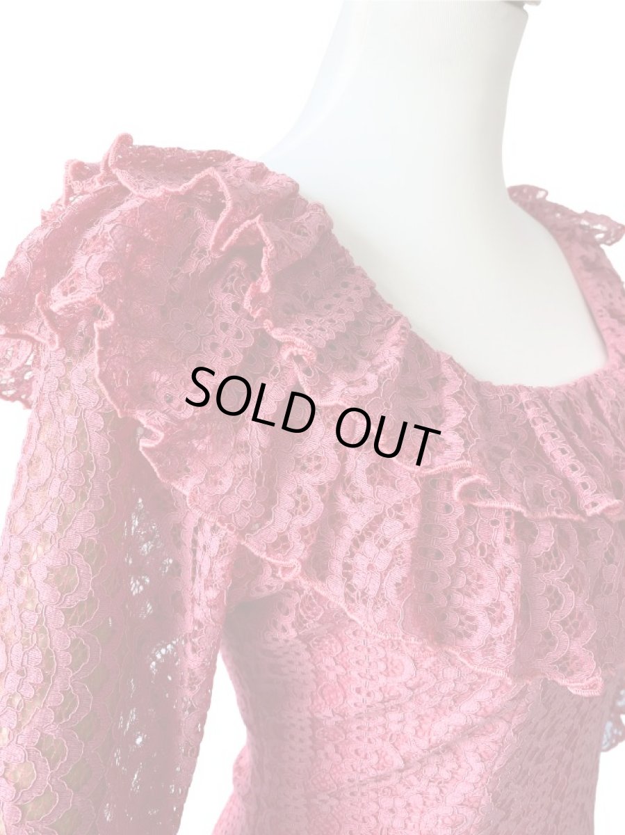 画像4: レースのフリルブラウス_ピンク (4)
