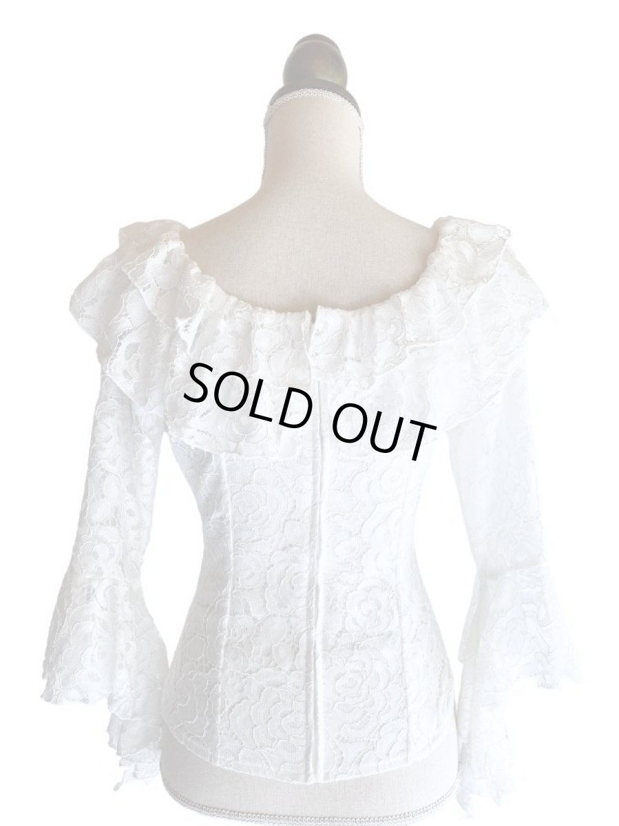 画像3: レースのフリルブラウス_ホワイト (3)