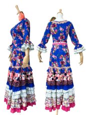 画像2: 《即納品》ツーピースドレス、ギャザーフリル10段のドレス、Mサイズ (2)