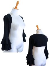 画像2: 定番ショルダーボレロ、ブラック (2)