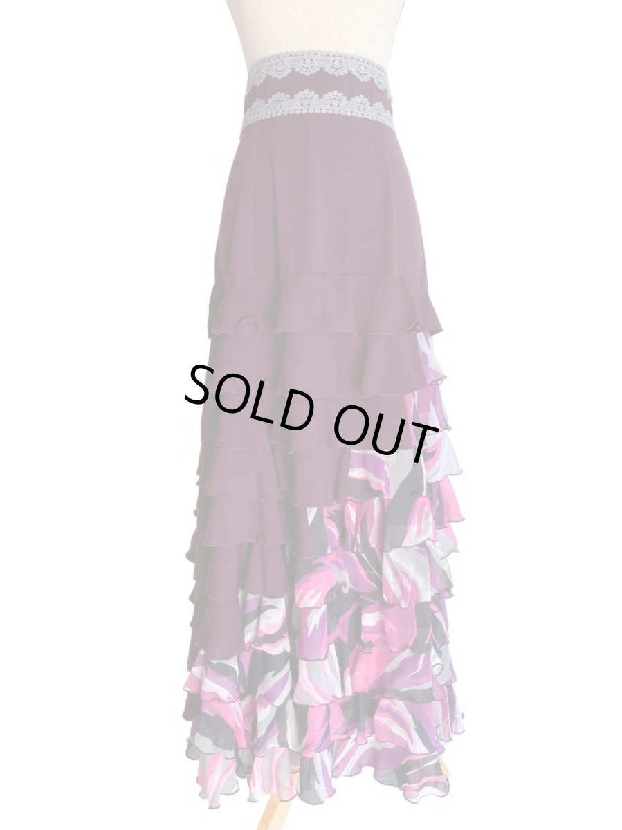 画像3: 《即納品》ファルダ、10段フリル、プラム、Lサイズ、丈102cm (3)