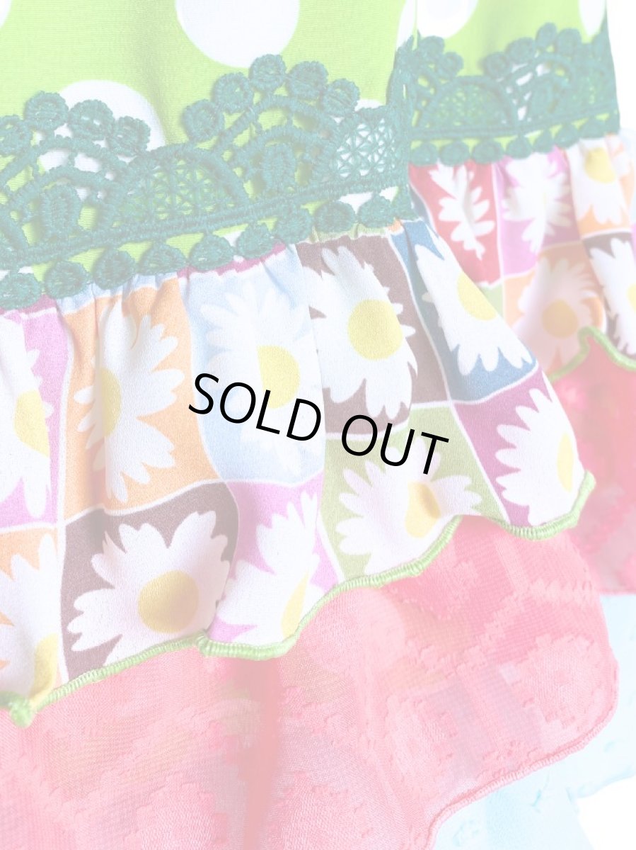 画像8: 《即納品》ツーピースドレス、ハイウエスト、ギャザーフリル10段、Lサイズ (8)