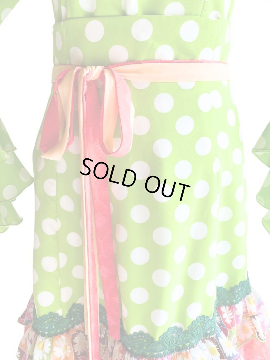 画像4: 《即納品》ツーピースドレス、ハイウエスト、ギャザーフリル10段、Lサイズ (4)