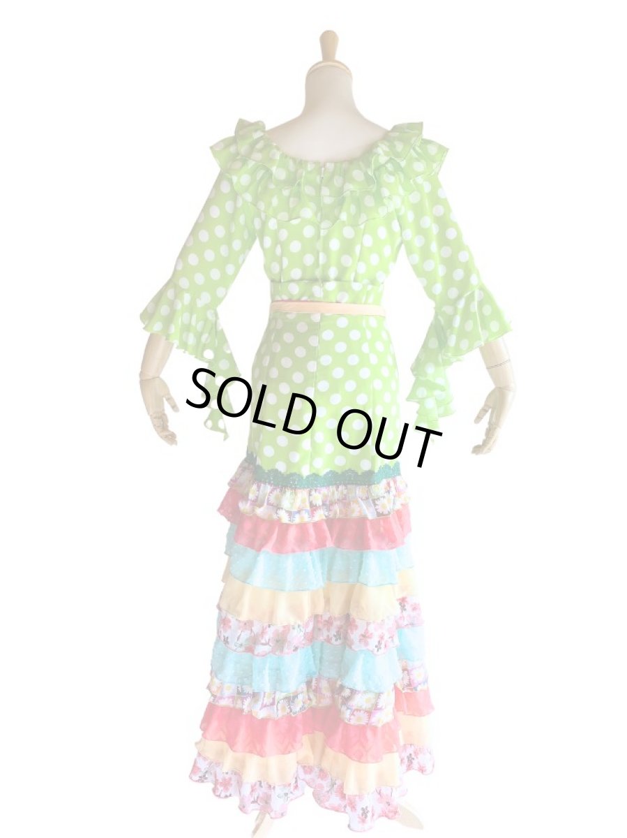 画像9: 《即納品》ツーピースドレス、ハイウエスト、ギャザーフリル10段、Lサイズ (9)