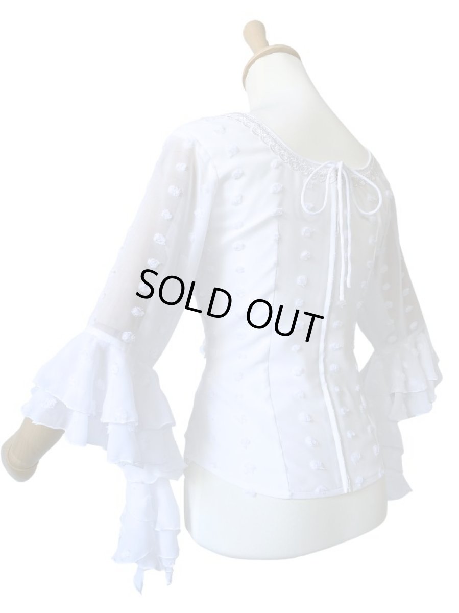 画像6: ブラウス、ビック立体水玉、ホワイト (6)