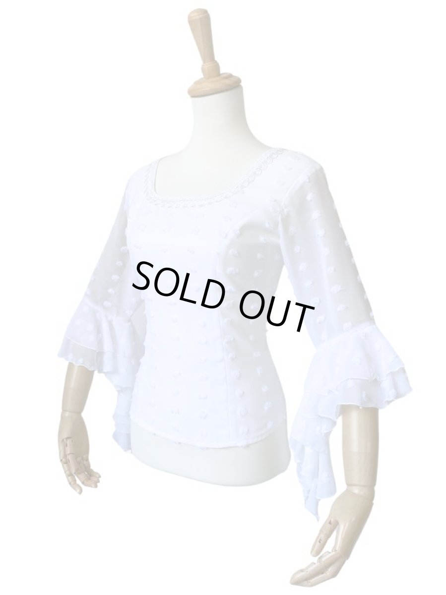 画像3: ブラウス、ビック立体水玉、ホワイト (3)