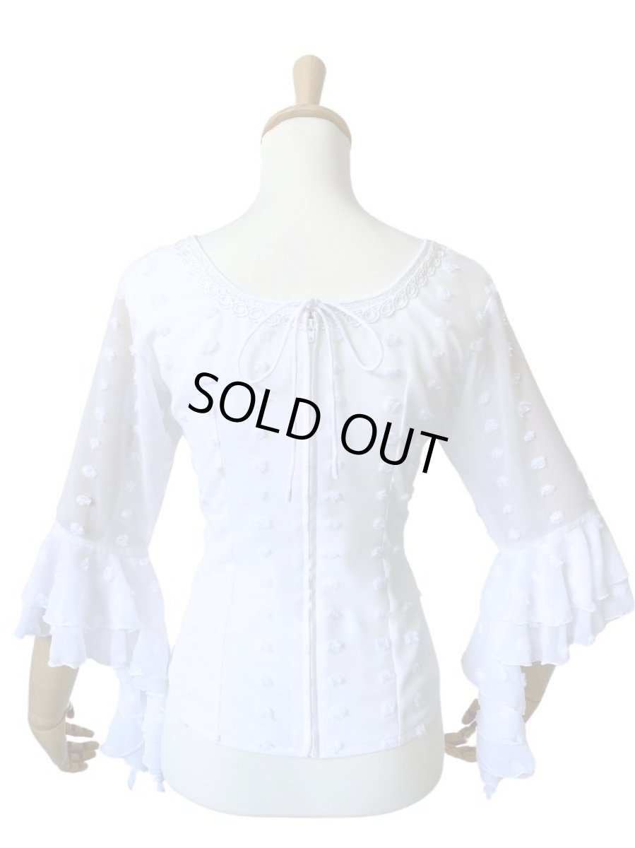 画像5: ブラウス、ビック立体水玉、ホワイト (5)