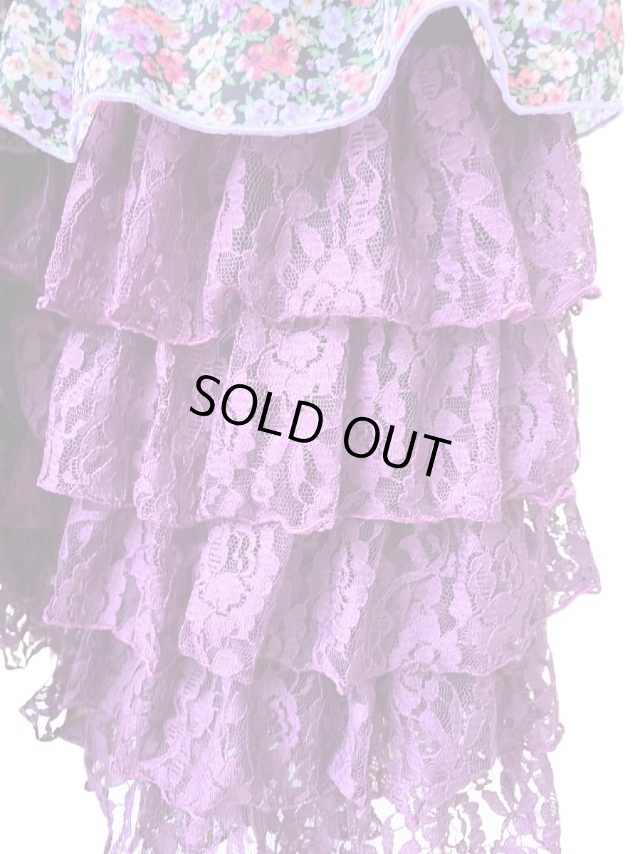 画像6: フラメンコドレス、プラム、Lサイズ、1点物 (6)