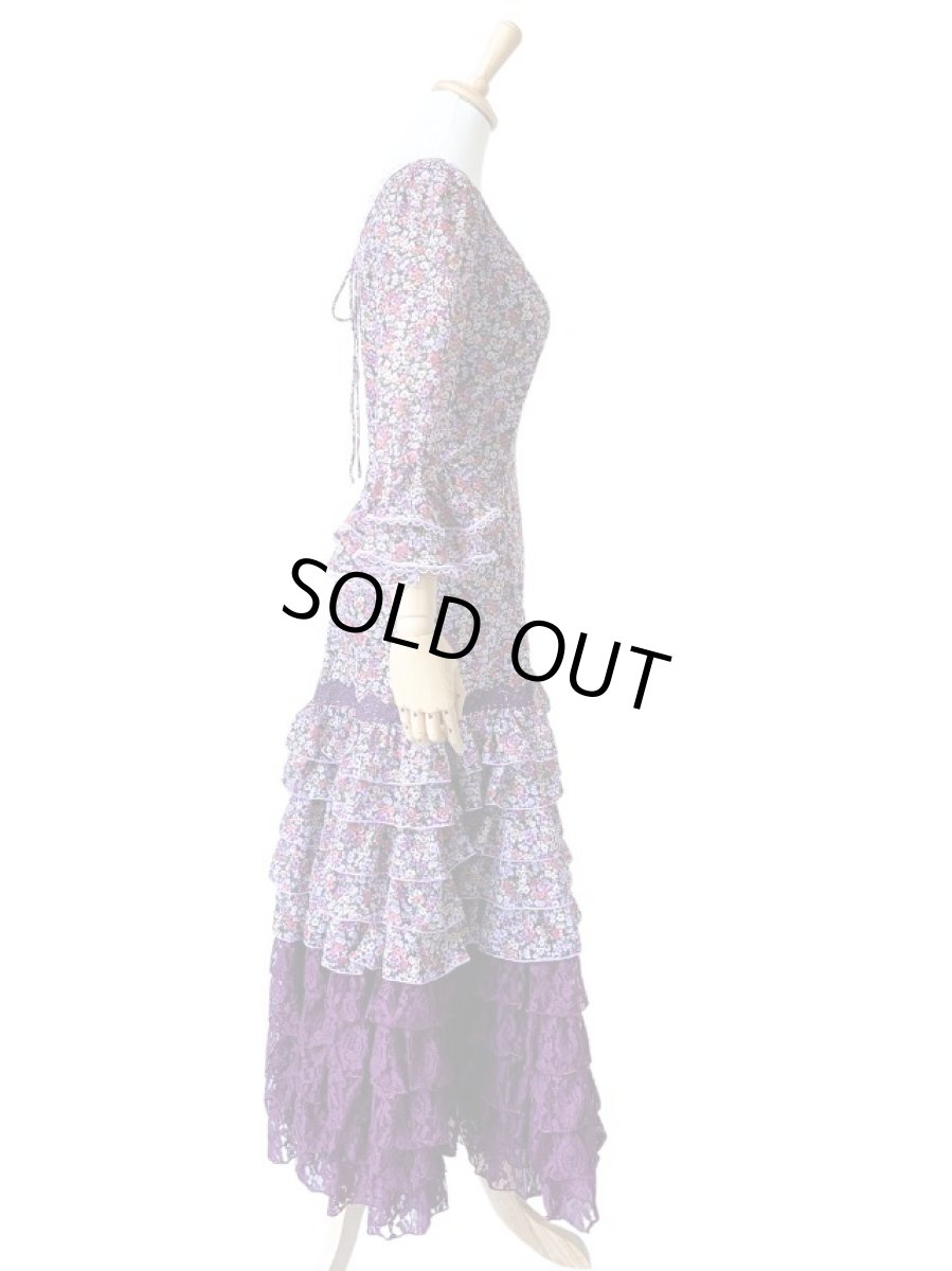 画像8: フラメンコドレス、プラム、Lサイズ、1点物 (8)