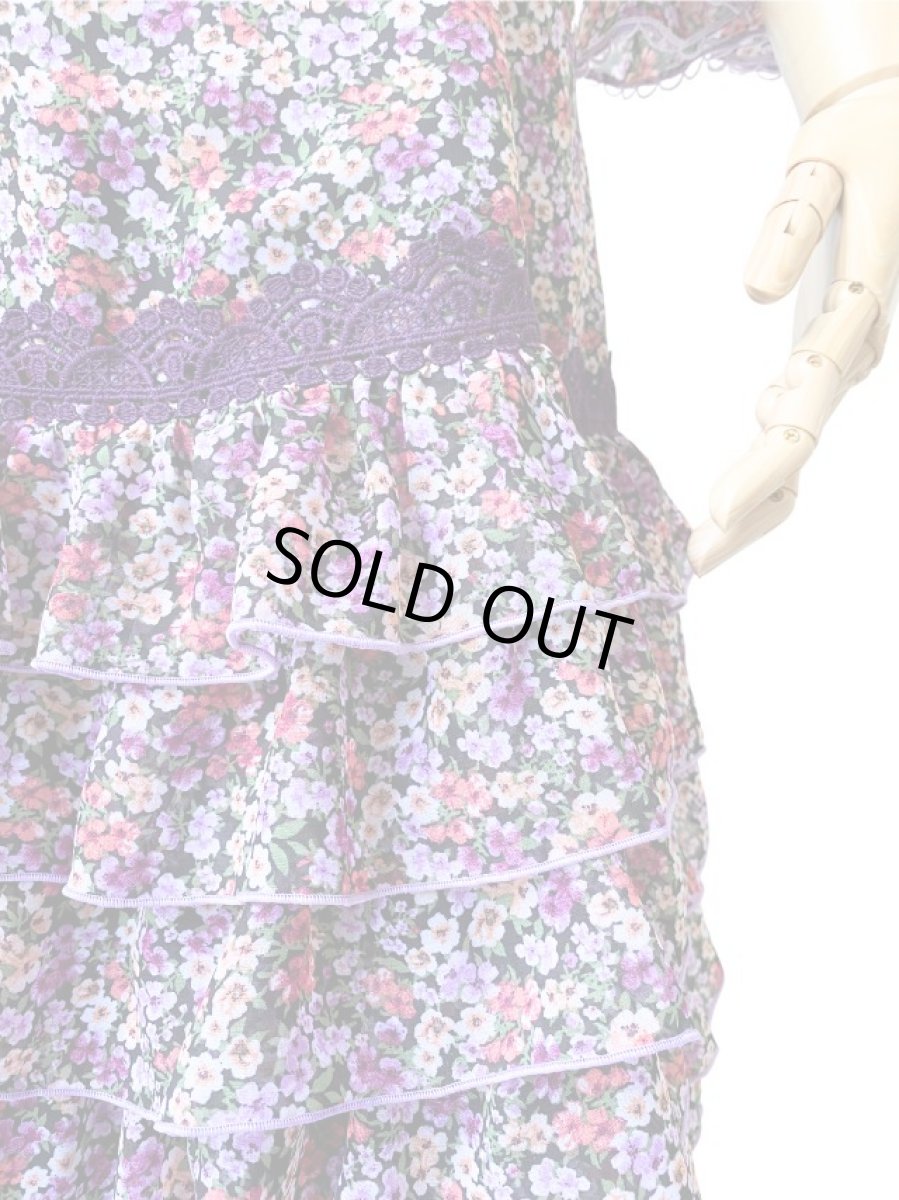 画像4: フラメンコドレス、プラム、Lサイズ、1点物 (4)