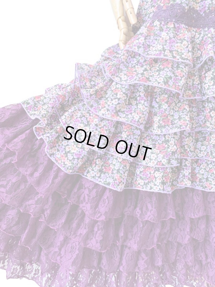 画像5: フラメンコドレス、プラム、Lサイズ、1点物 (5)