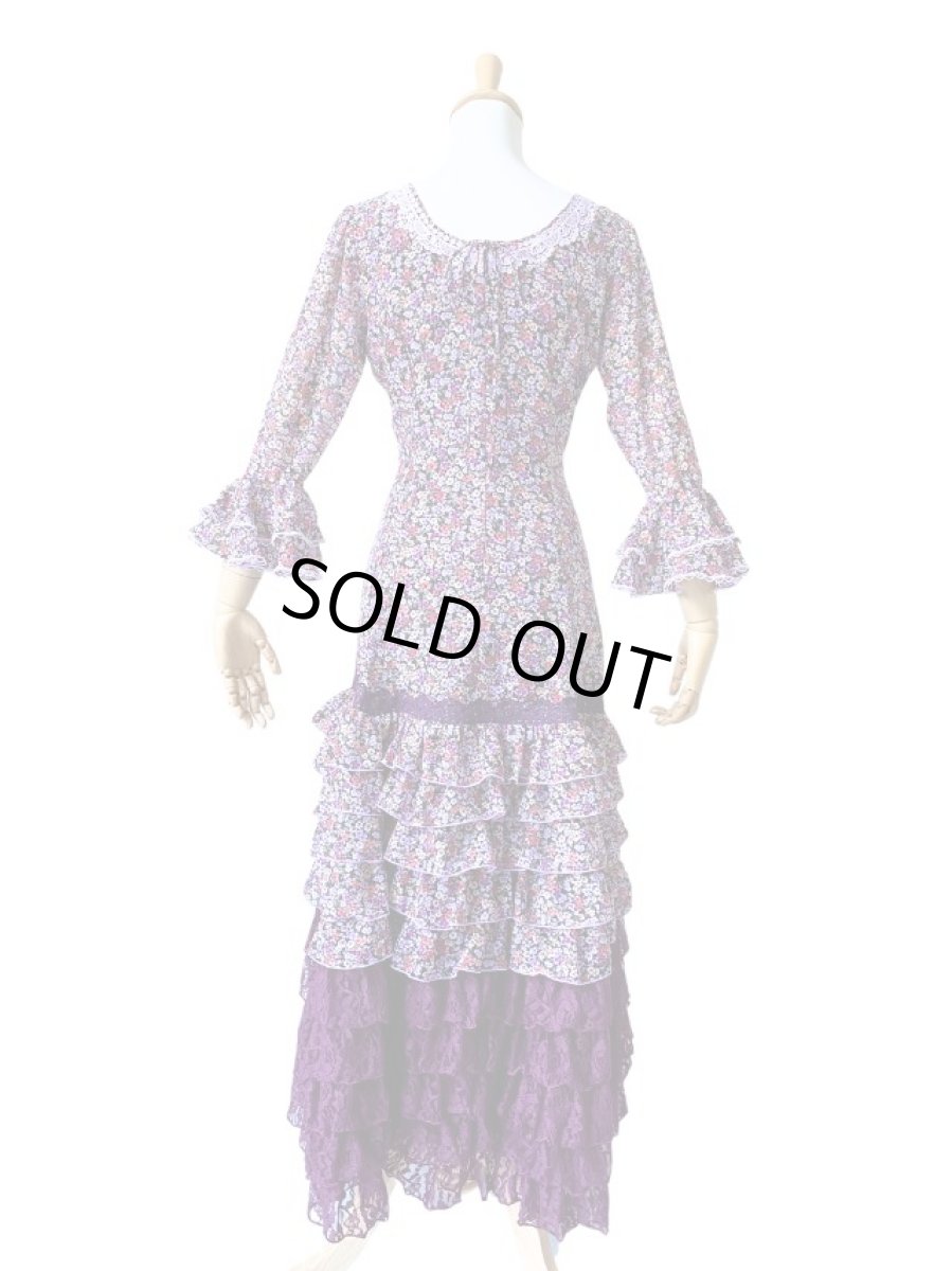 画像9: フラメンコドレス、プラム、Lサイズ、1点物 (9)