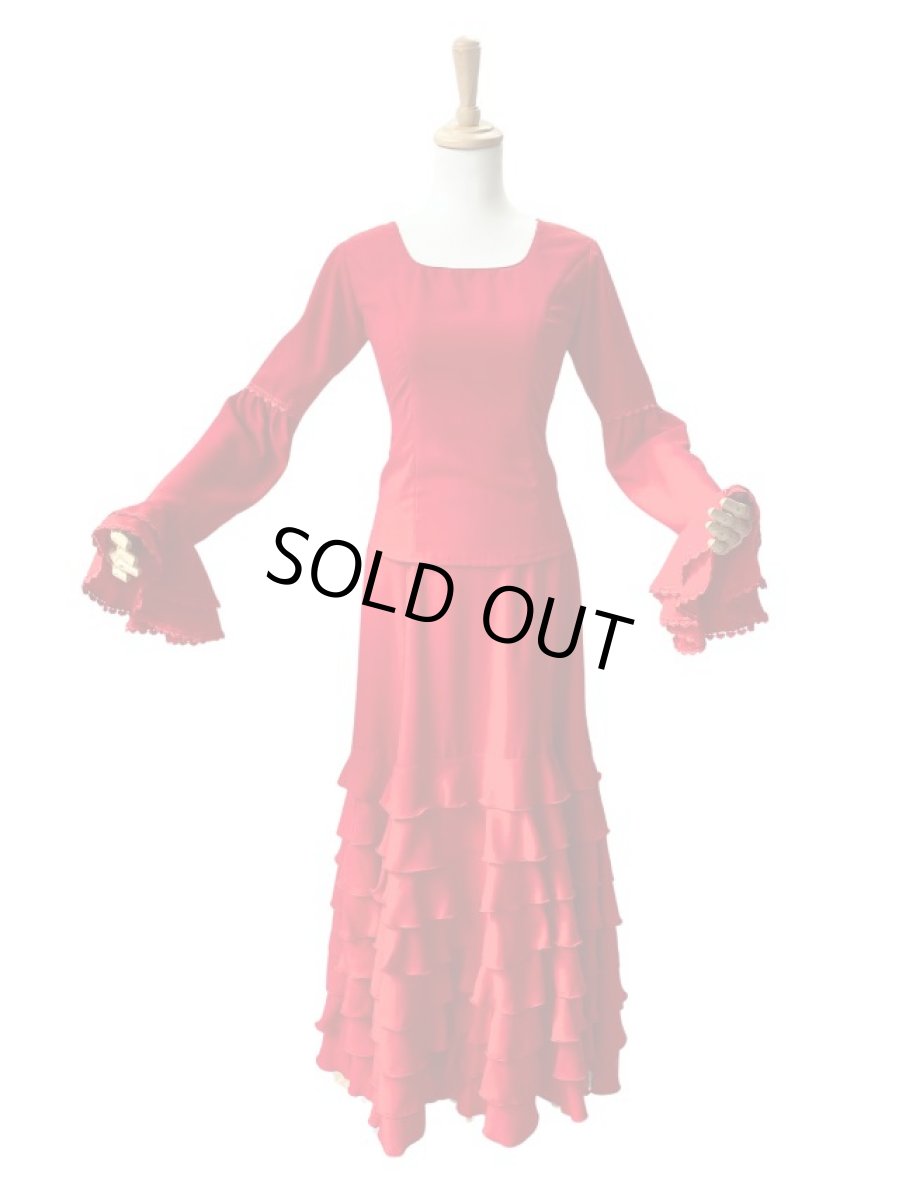 画像1: ≪即納品≫ツーピースドレス_レッド、Mサイズ (1)