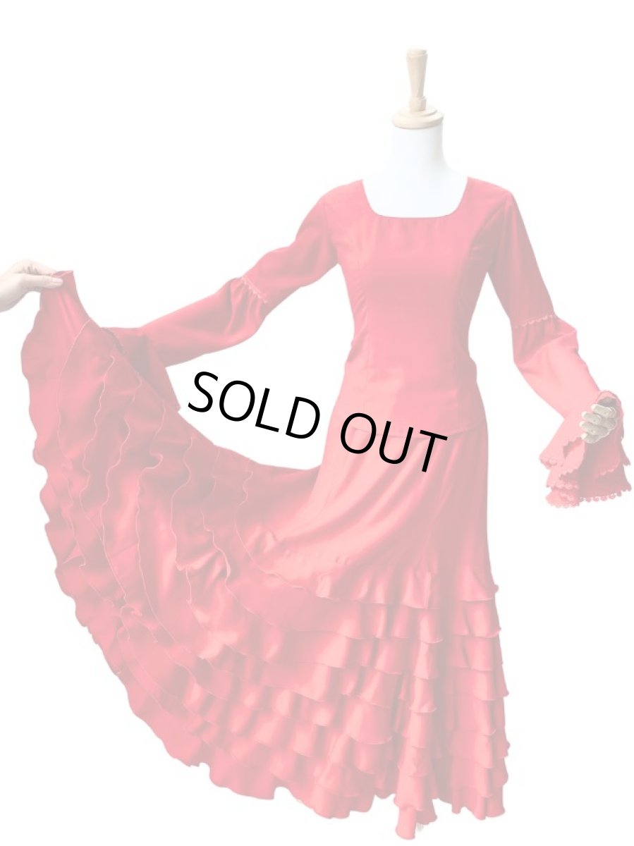 画像3: ≪即納品≫ツーピースドレス_レッド、Mサイズ (3)