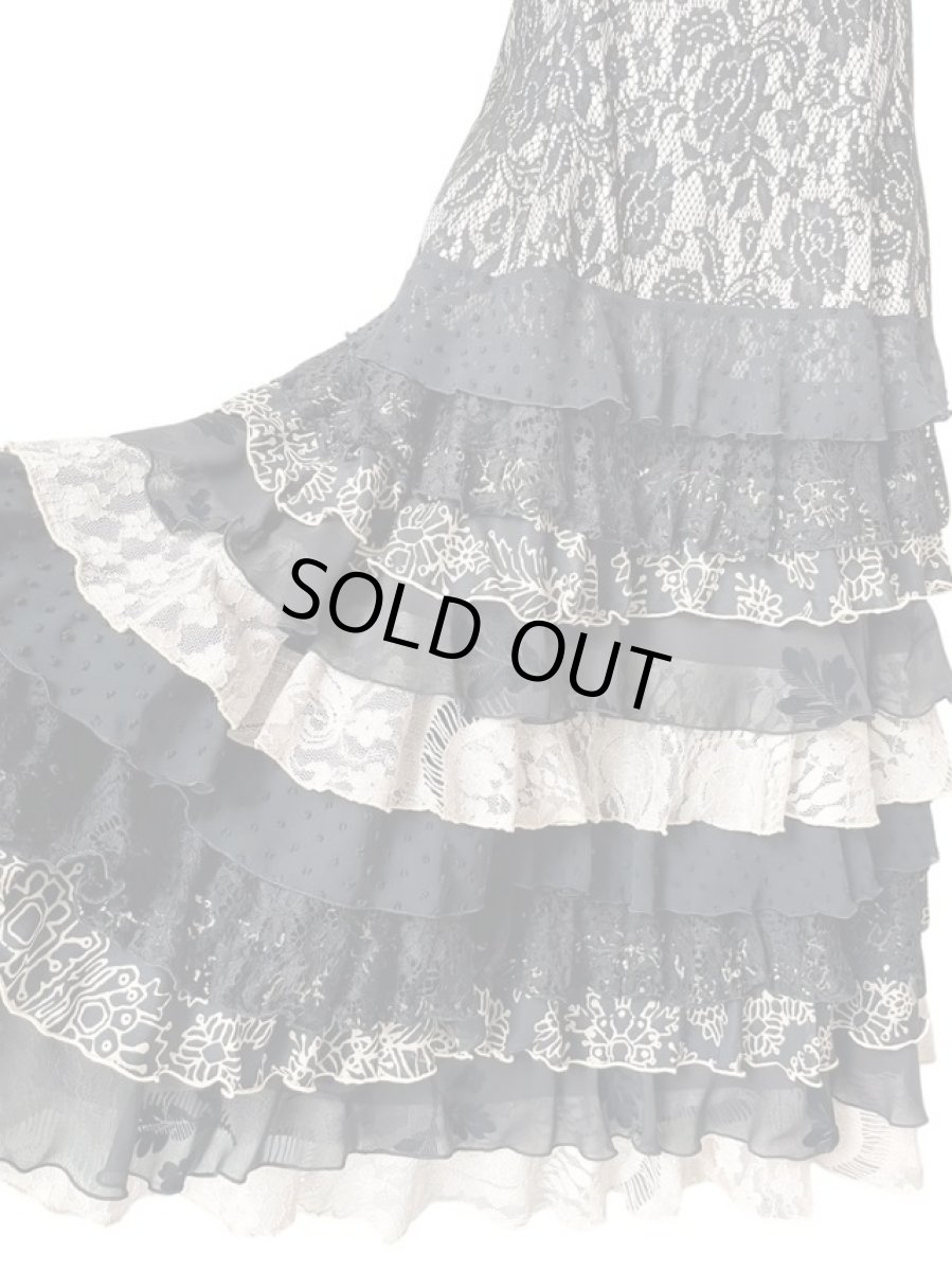 画像4: 《即納品》フラメンコドレス、Mサイズ、Blackレース (4)