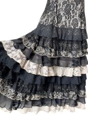 画像4: 《即納品》フラメンコドレス、Mサイズ、Blackレース (4)