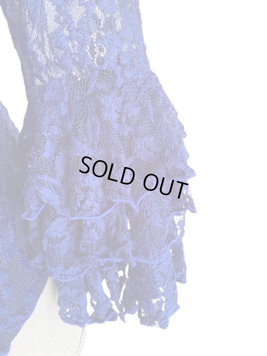 画像6: SALE‗レース生地、ウルトラマリン（群青色）Mサイズ (6)