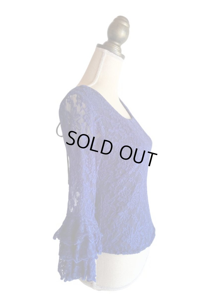 画像4: SALE‗レース生地、ウルトラマリン（群青色）Mサイズ (4)