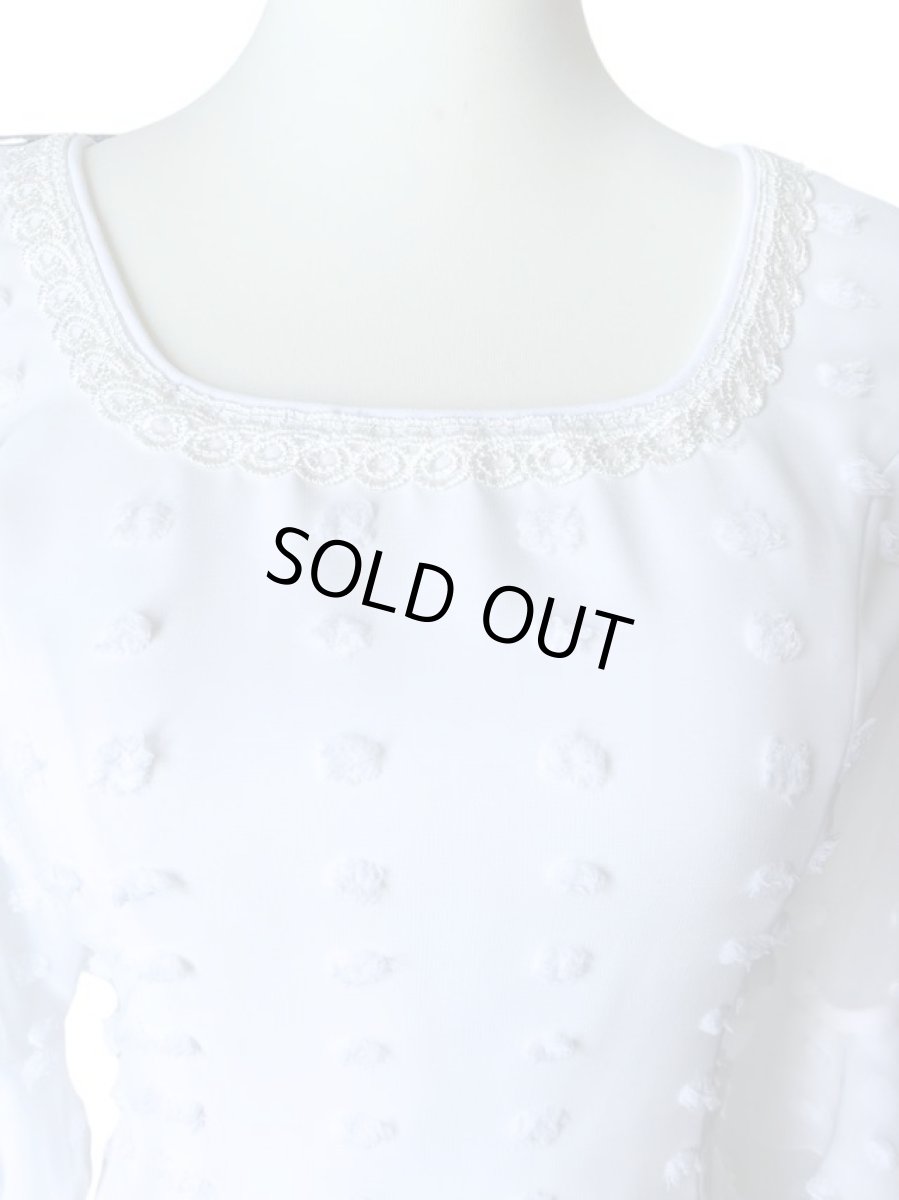 画像2: ブラウス、ビック立体水玉、ホワイト (2)