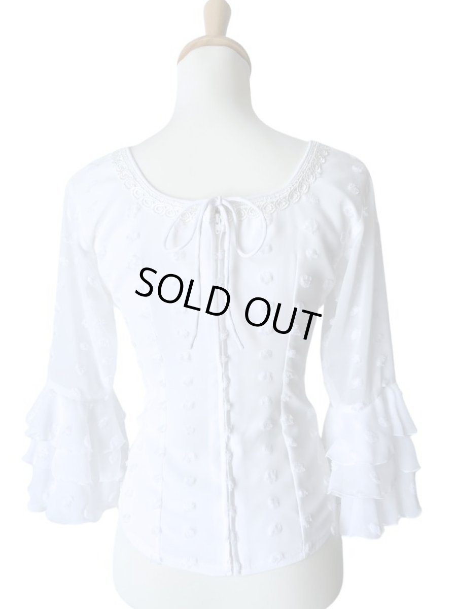 画像4: ブラウス、ビック立体水玉、ホワイト (4)