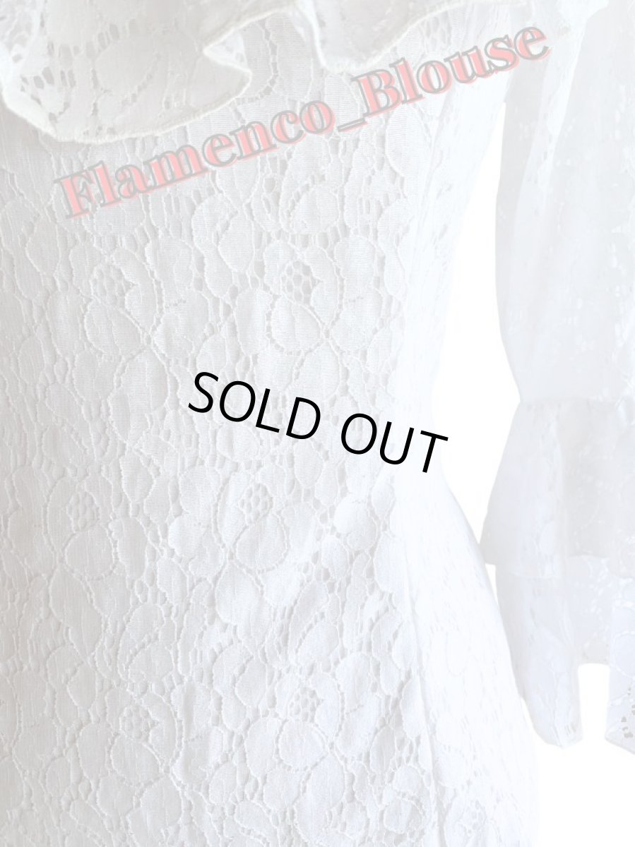 画像3: ローズモチーフ柄レース、ホワイト (3)