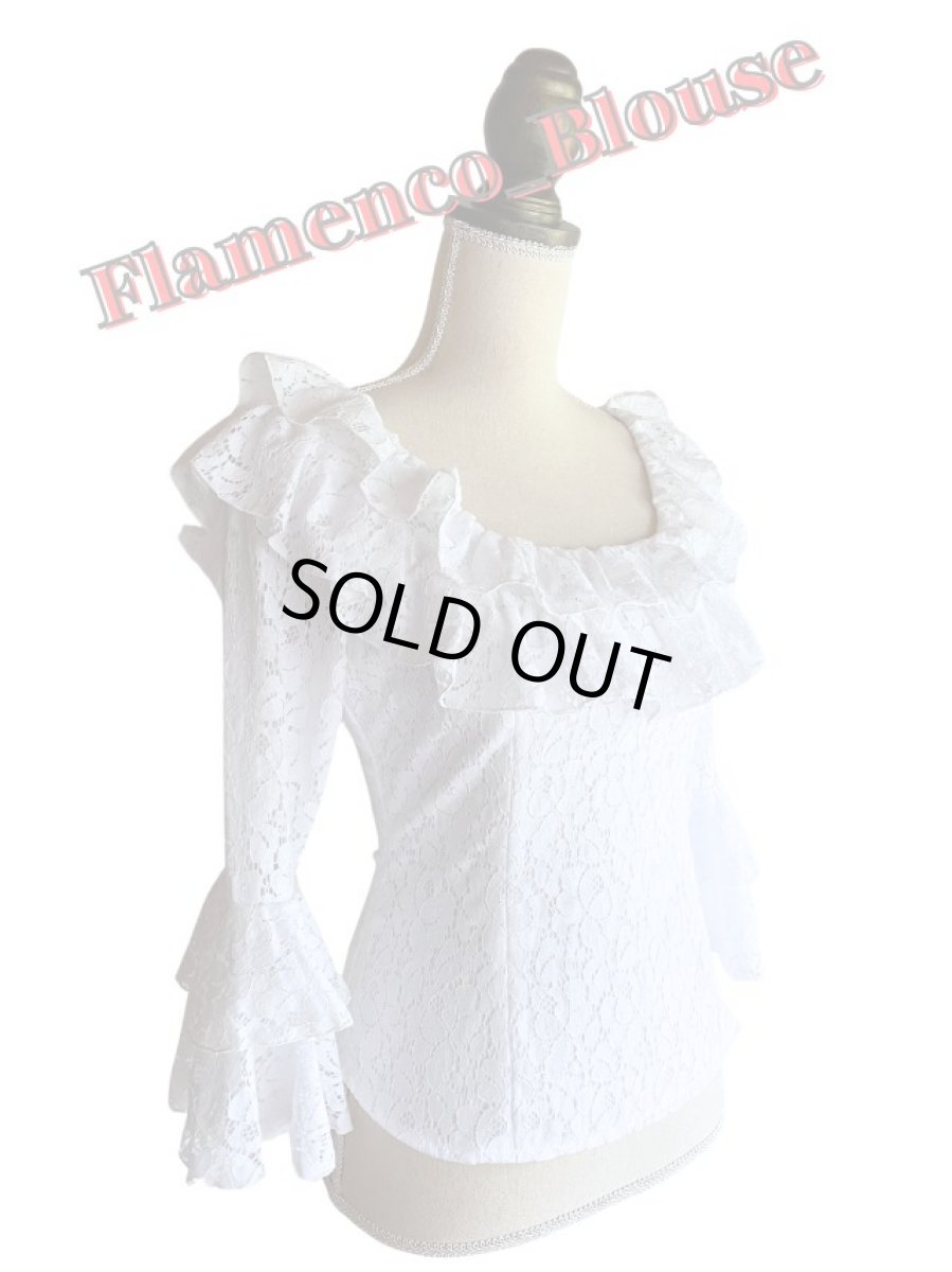 画像4: ローズモチーフ柄レース、ホワイト (4)