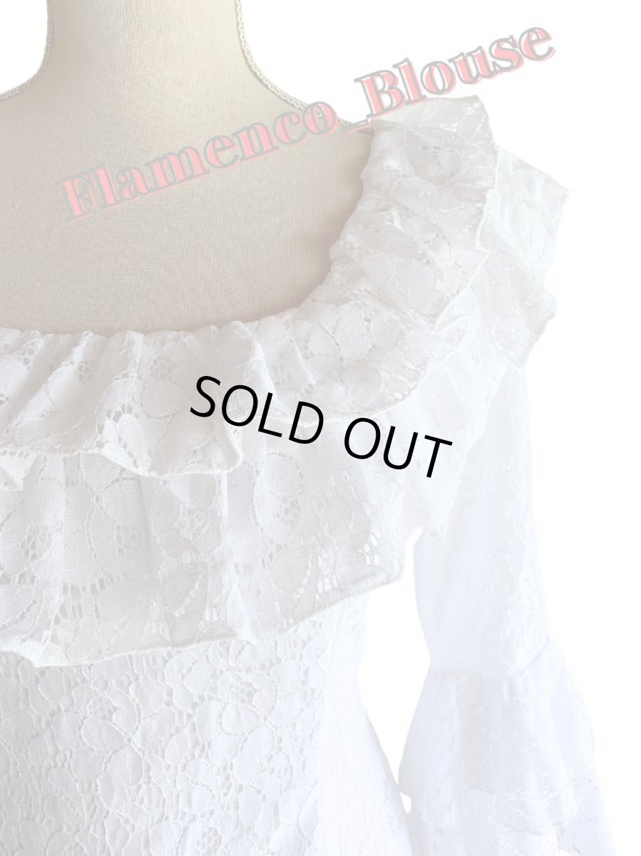 画像2: ローズモチーフ柄レース、ホワイト (2)