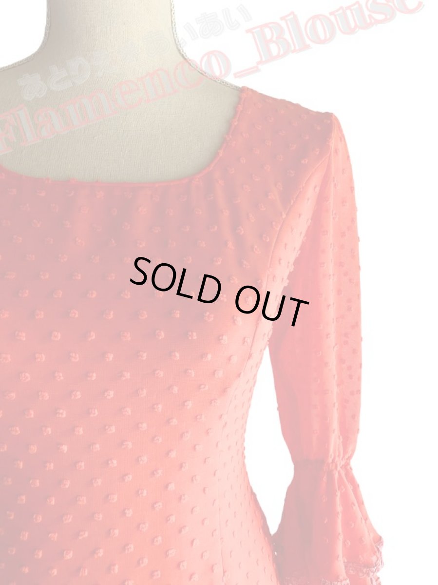 画像2: SALE_ブラウス、立体水玉、オレンジ (2)