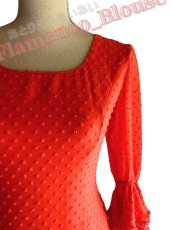 画像2: 10％OFF_ブラウス、立体水玉、オレンジ (2)