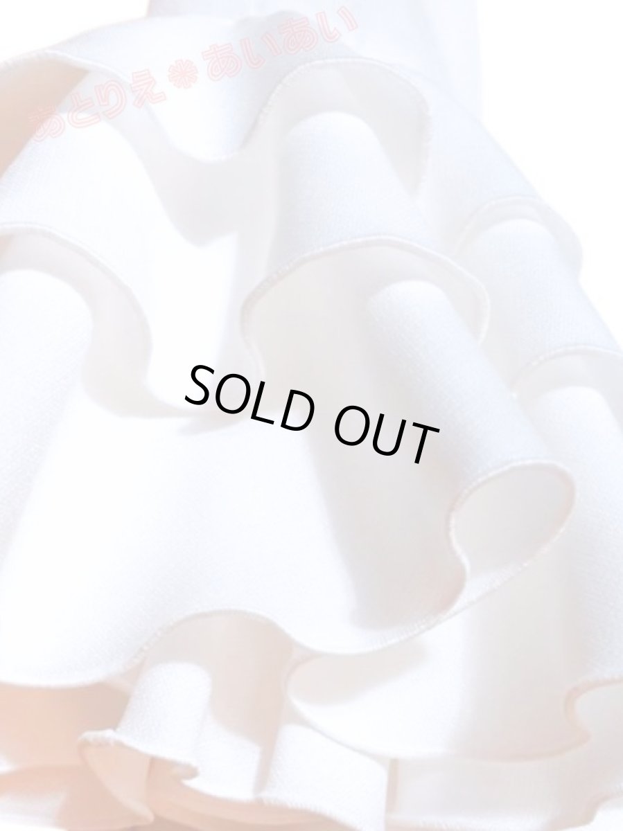 画像7: 在庫SALE【定番ロングセラー】ブラウス、フリル3段、オフホワイト (7)