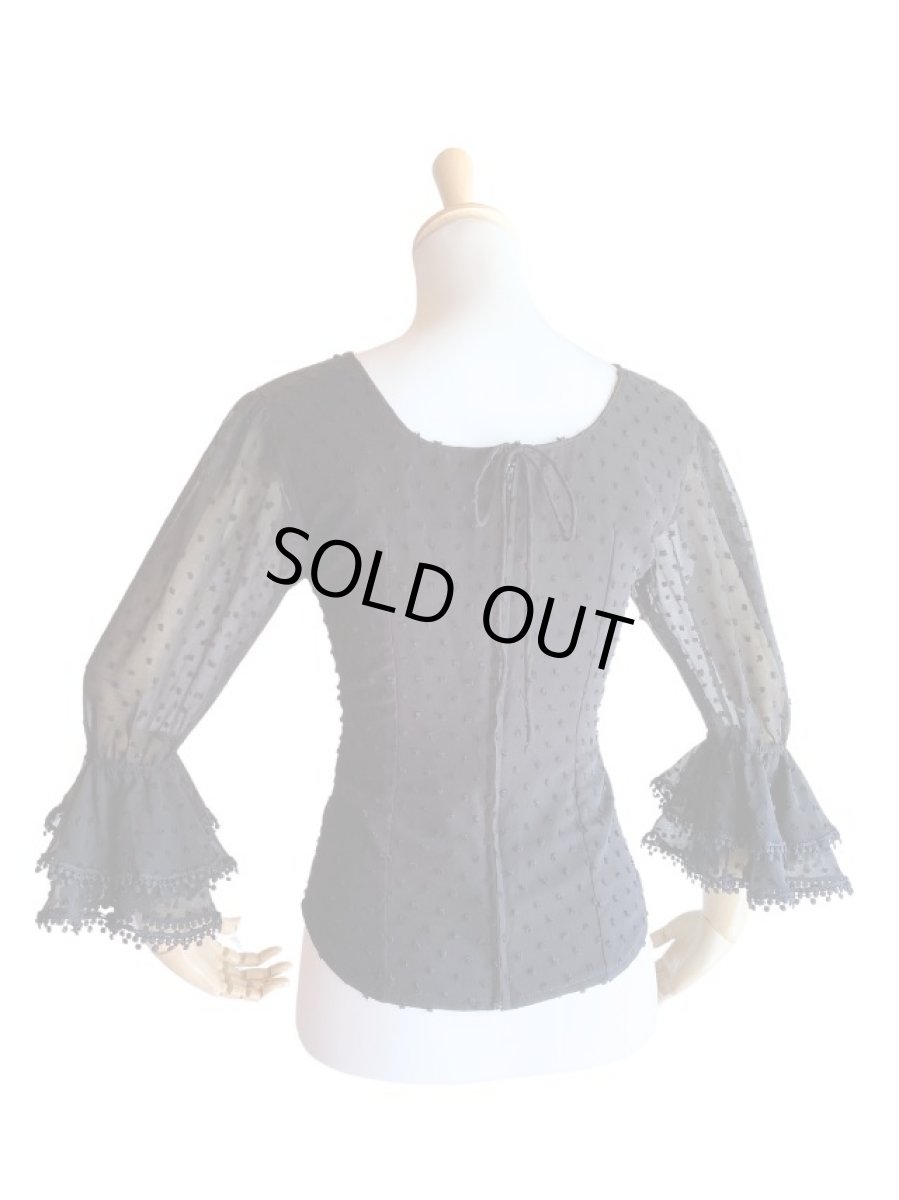 画像4: ブラウス、立体水玉、ブラック (4)