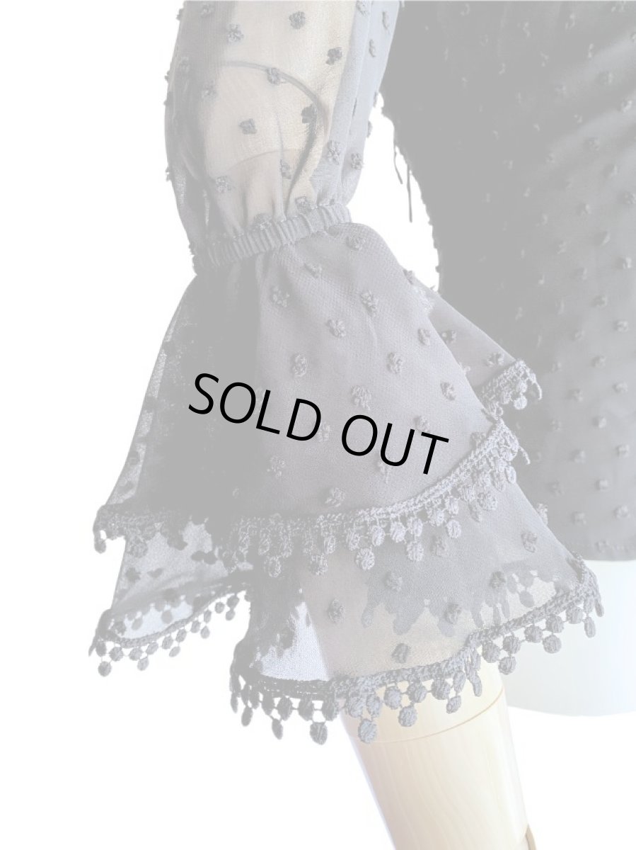 画像5: ブラウス、立体水玉、ブラック (5)