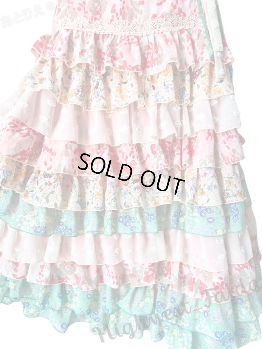 画像3: 《即納品》ハイウエストファルダ、10段フリル、ウエストリボン (3)