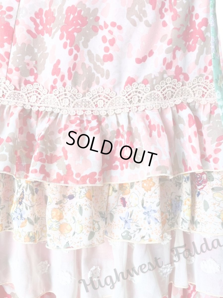 画像4: 《即納品》ハイウエストファルダ、10段フリル、ウエストリボン (4)