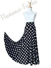 画像3: 《即納品》美☆ストレッチ・ファルダ、M-Lサイズ、黒にホワイトDOT (3)