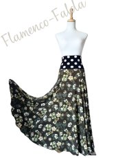 画像4: 《即納品》美☆ストレッチ・ファルダ、オリーブ＆水玉、M-Lサイズ (4)